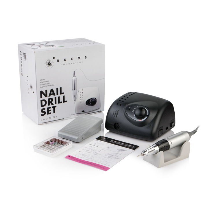 Фрезер BUCOS Nail Drill ZS-705 35000 обертів, Чорний, 65 Вт